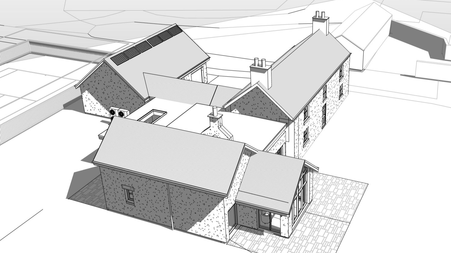Brighton Farmhouse Outside Drawing