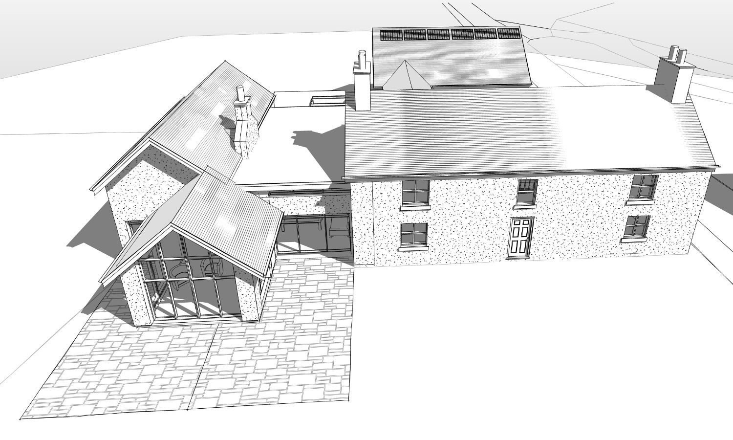 Brighton Farmhouse Outside Drawing Front Elevation