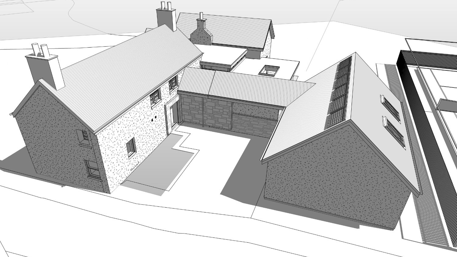 Brighton Farmhouse Outside Drawing
