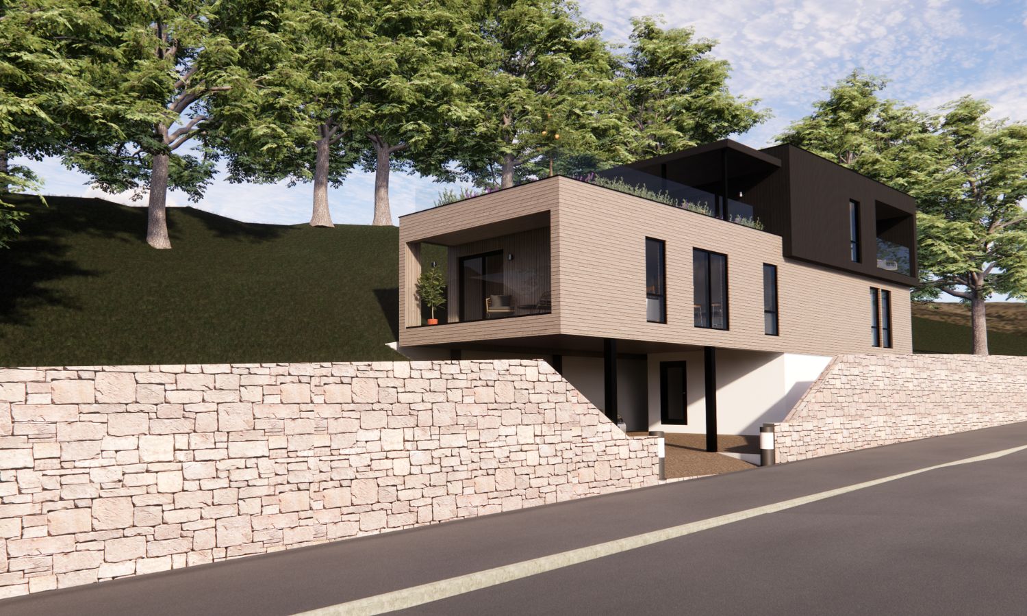 New Build House Arbroath Architect Drawing Balcony