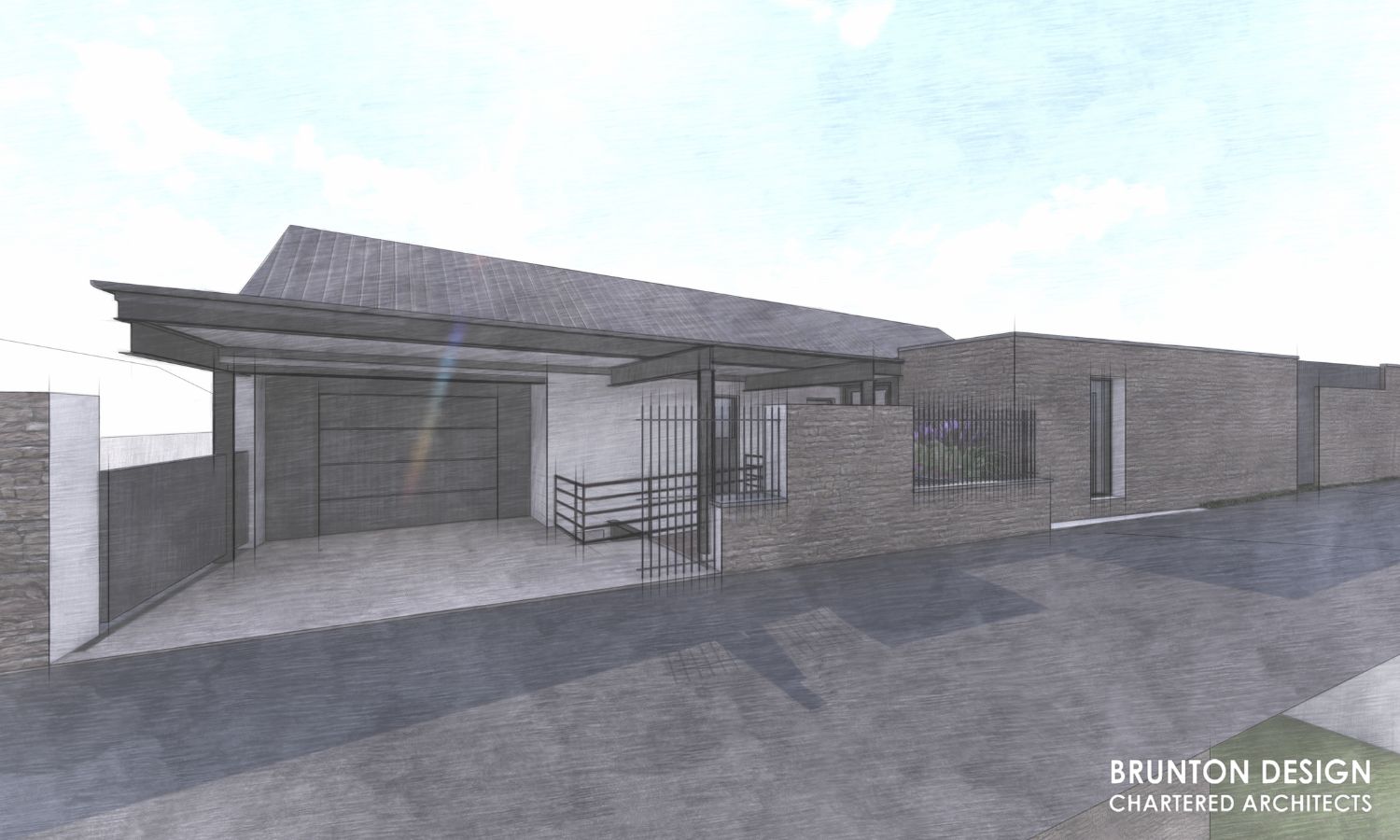 New Build House Anstruther Architect Drawing Entrance View