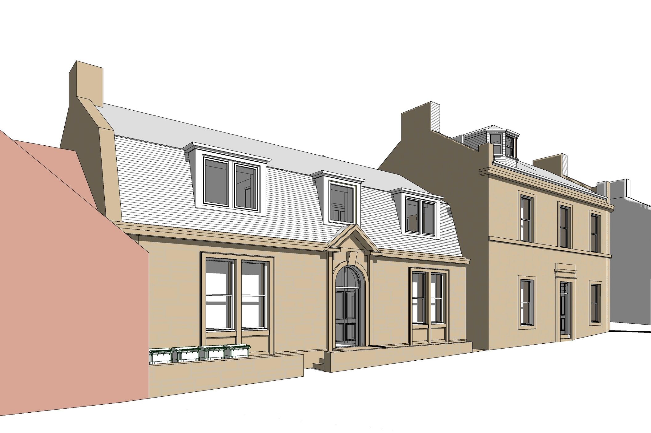 Elevation of Category B-listed building on Panmure Street in Brechin proposed for apartment conversion