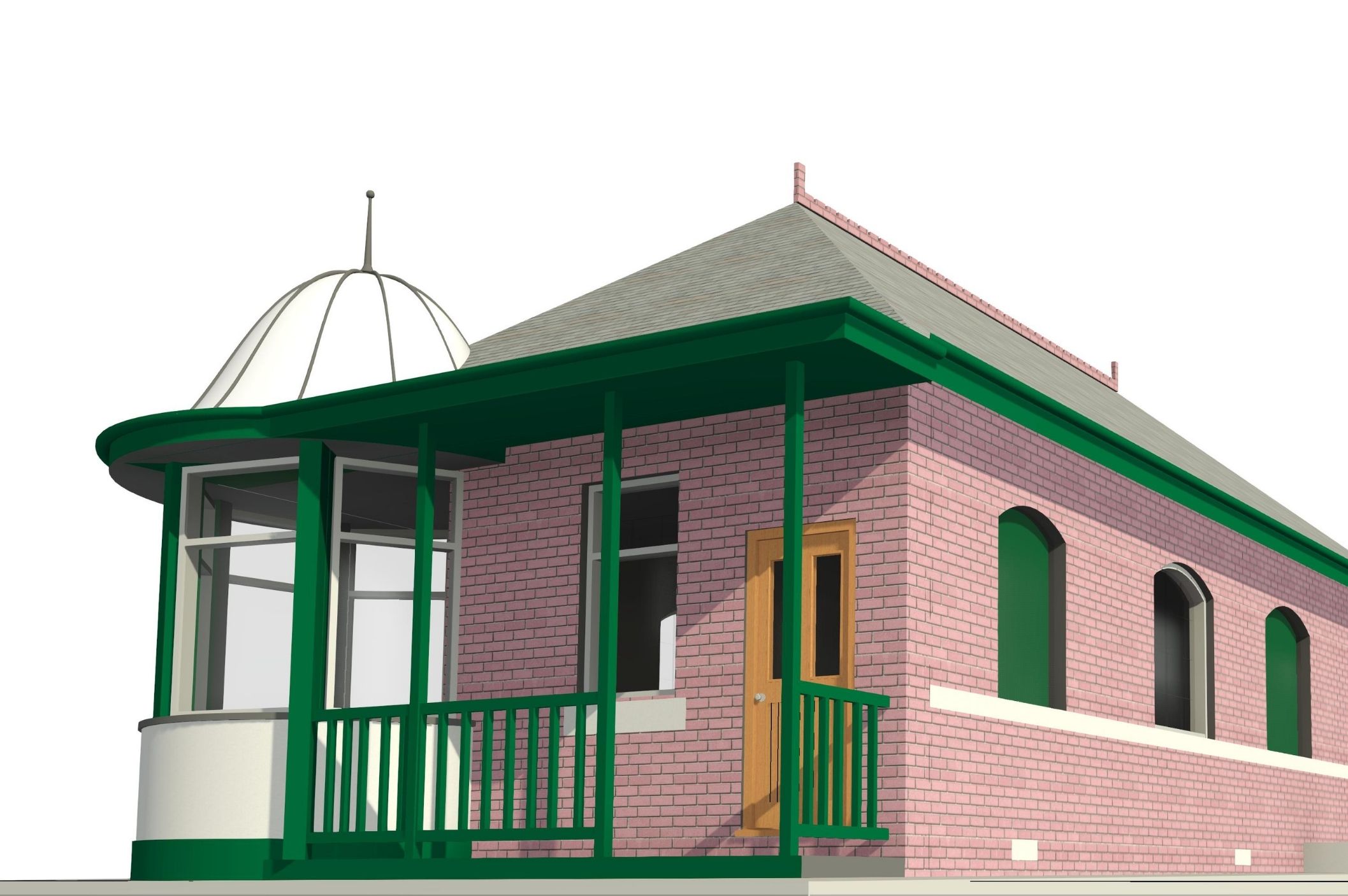 Architectural view of historic Simpson Golf Shop in Carnoustie highlighting listed building features