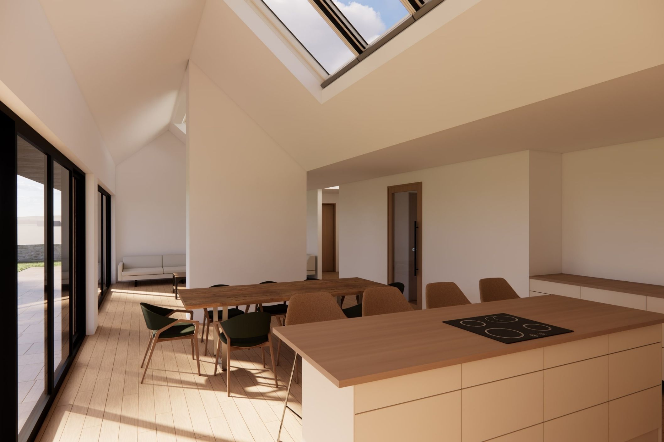 Interior design of steading conversion combining traditional structure with modern finishes